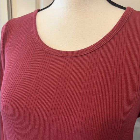 Pink Rose pink ribbed soft basic long sleeve shirt detailed sleeve size L - Picture 8 of 8